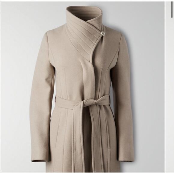Aritzia Babaton Atelier Italian Cashmere Belted Connor Coat Quiet Luxury Sz XXS - Picture 2 of 8